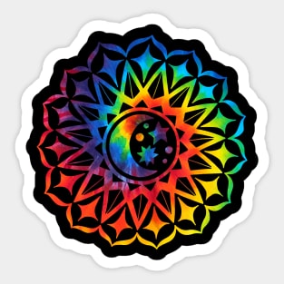 Mandala Moon Stars Rainbow Tie Dye Yoga Design Buddhist Zen Sticker